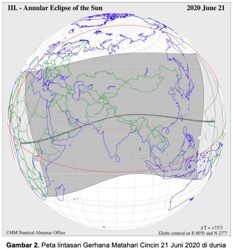 Gerhana matahari cincin bakal terlihat di Indonesia sebagai gerhana matahari sebagian. (Dok BMKG)