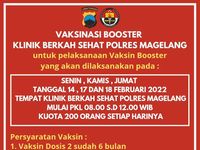 Jadwal Vaksinasi Booster Magelang Pekan Depan