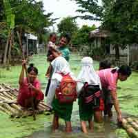 Desa Di Tuban Terendam Banjir Luapan Bengawan Solo