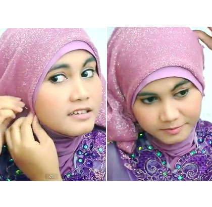 Tutorial Hijab Dengan Scarf Bergliter Dan Kebaya Di Hari Kartini