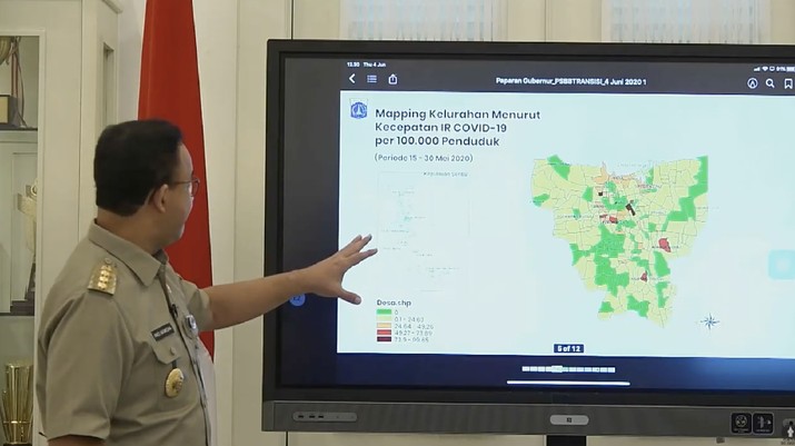 Anies Baswedan, Konferensi Pers Status Pembatasan Sosial Berskala Besar (PSBB) DKI Jakarta. Ist