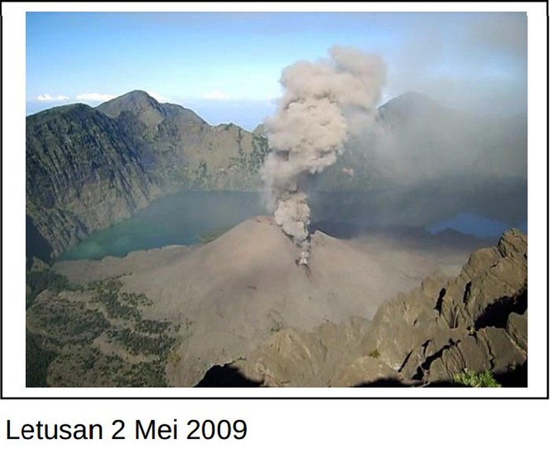 Anak Gunung Rinjani Meletus Semburkan Abu Vulkanik Setinggi  Km