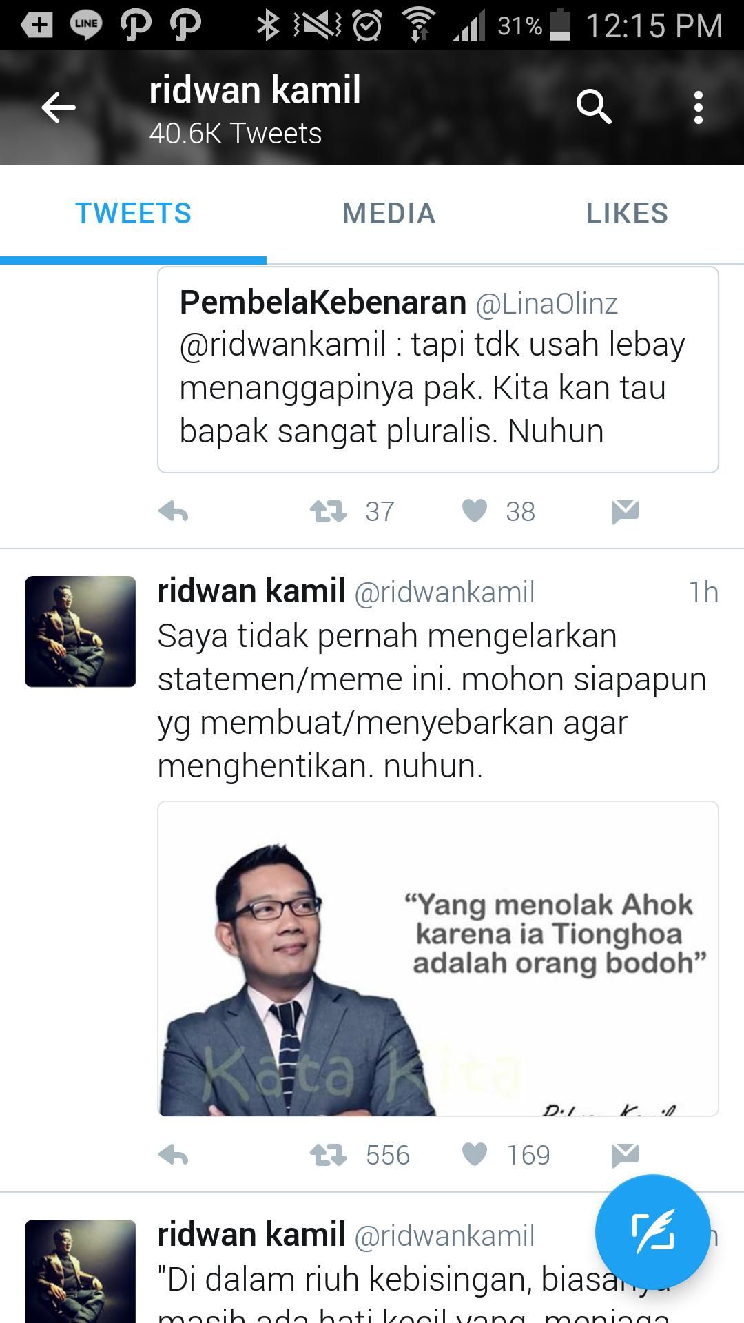 Ridwan Kamil Protes Dicatut Dalam Meme Dukung Ahok