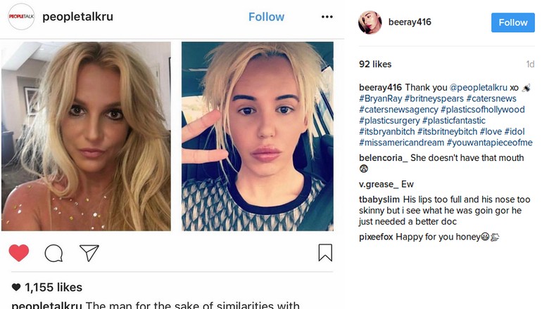 Pria Ini Habiskan Rp 1 M Agar Mirip Britney Spears Pria Ini Habiskan Rp 1 M Agar Mirip Britney Spears