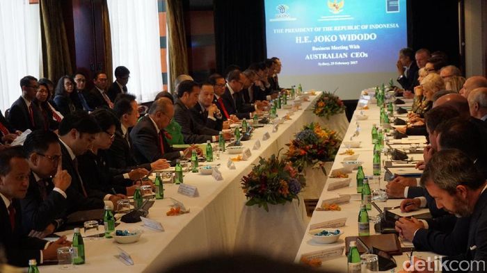 Foto: Suasana perjemuan Presiden Jokowi dan pengusaha Australia (Ray Jordan/detikcom) Foto: Suasana perjemuan Presiden Jokowi dan pengusaha Australia (Ray Jordan/detikcom)