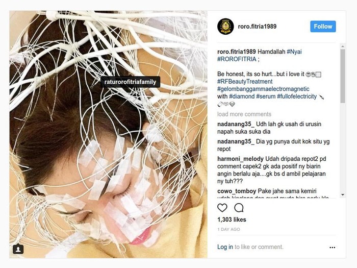 Aktris Roro Fitria membuat heboh media sosial setelah mengunggah foto sedang melakukan perawatan wajah dengan serum berlian. Apa dampaknya bagi kulit? (Foto: instagram) Aktris Roro Fitria membuat heboh media sosial setelah mengunggah foto sedang melakukan perawatan wajah dengan serum berlian. Apa dampaknya bagi kulit? (Foto: instagram)