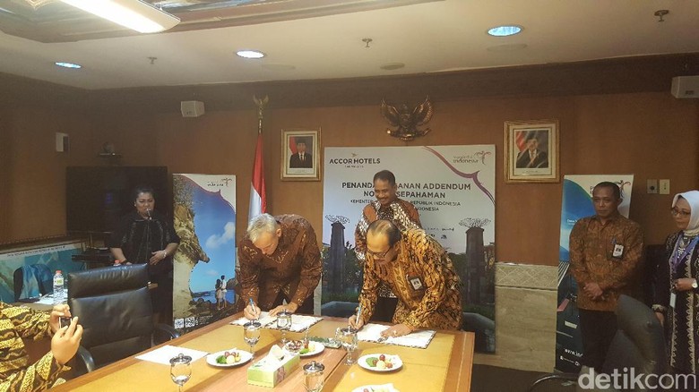 Suasana penandatanganan MoU di Kemenpar (Fitraya/detikTravel) Suasana penandatanganan MoU di Kemenpar (Fitraya/detikTravel)