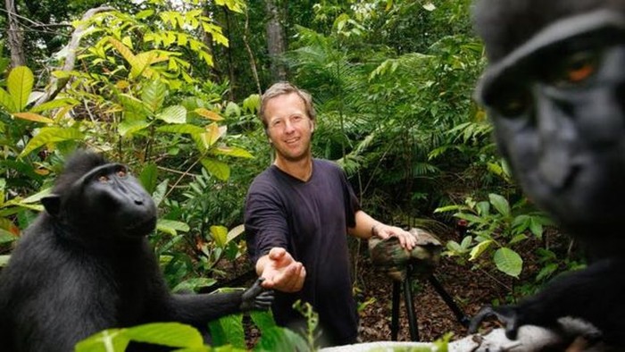 David Slater di Sulawesi. Foto: BBC David Slater di Sulawesi. Foto: BBC