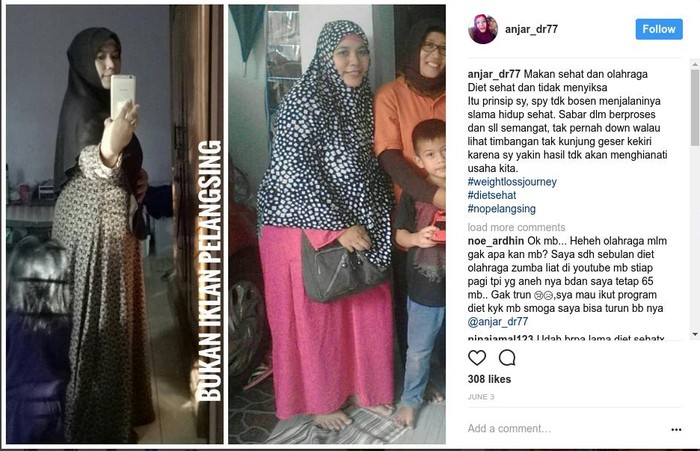 Foto Anjar sebelum dan sesudah berdiet (Foto: Instagram @anjar_dr77) Foto Anjar sebelum dan sesudah berdiet (Foto: Instagram @anjar_dr77)