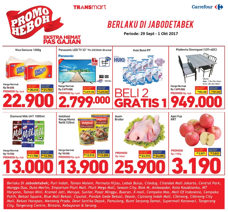 Sudah Gajian? Ada Promo Belanja Hemat di Transmart dan Carrefour Sudah Gajian? Ada Promo Belanja Hemat di Transmart dan Carrefour