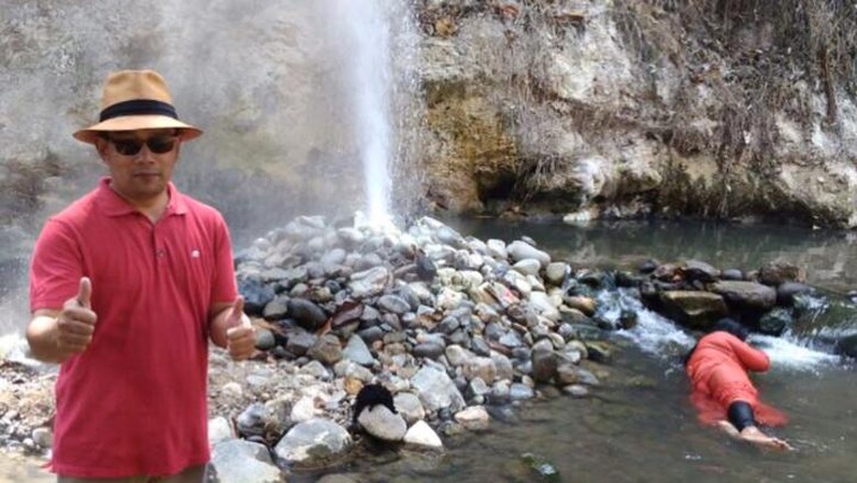Ridwan Kamil saat ke Geyser Cisolok (Instagram/@ridwankamil) Ridwan Kamil saat ke Geyser Cisolok (Instagram/@ridwankamil)