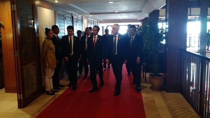 Foto: Presiden Joko Widodo mengadakan pertemuan bilateral dengan Perdana Menteri Australia Malcolm Turnbull. (Danu Damarjati/detikcom) Foto: Presiden Joko Widodo mengadakan pertemuan bilateral dengan Perdana Menteri Australia Malcolm Turnbull. (Danu Damarjati/detikcom)