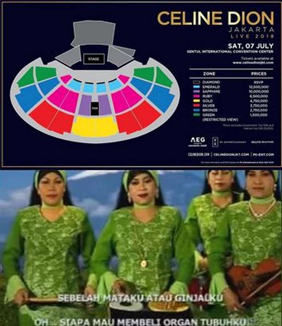 Meme Lucu Pembelian Tiket Rp 25 Juta Konser Celine Dion