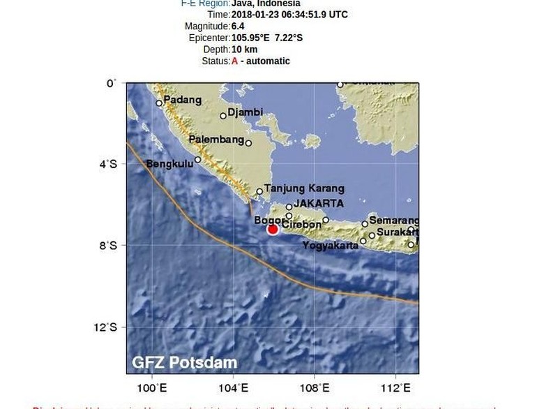 Ini Titik Episentrum Gempa 6,4 SR yang Guncang Jakarta