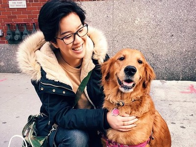 Foto: Anjing yang Gemar Peluk Orang di New York Foto: Anjing yang Gemar Peluk Orang di New York