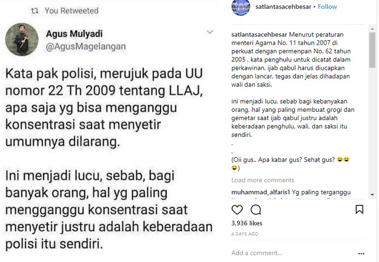 Keluhan Adanya Polisi yang Disebut Ganggu Konsentrasi Dibalas Lucu Keluhan Adanya Polisi yang Disebut Ganggu Konsentrasi Dibalas Lucu