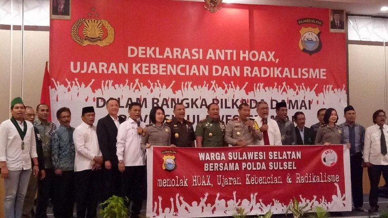 Sulsel Deklarasi Antihoax, Kapolda: Ini Tanggung Jawab Bersama Sulsel Deklarasi Antihoax, Kapolda: Ini Tanggung Jawab Bersama