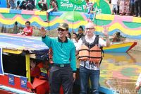 Wali Kota Palembang, Harnojoyo saat meresmikan destinasi wisata di Sungai Sekanak Februari lalu (Raja Adil/detikTravel)