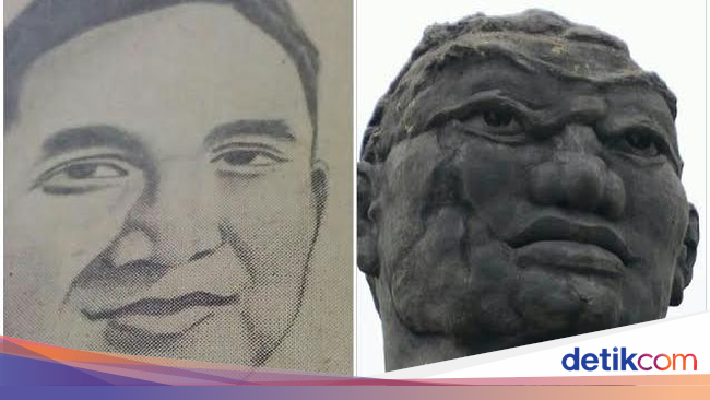 Wah! Wajah Patung Gajah Mada di Depan Mabes Polri Ternyata 