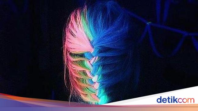 Glow In The Dark Rainbow Warna  Rambut  Pelangi yang Terang 