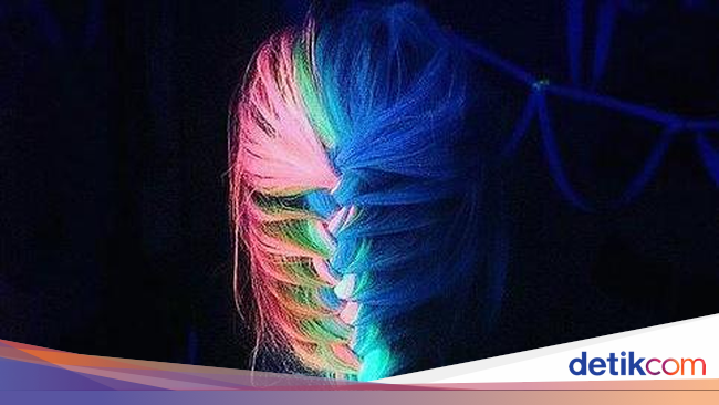 Glow In The Dark Rainbow Warna  Rambut  Pelangi  yang Terang 