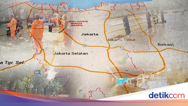 13 Jalan di Jakarta Ini Tak Bisa Dilalui Kendaraan Karena Banjir - detikNews