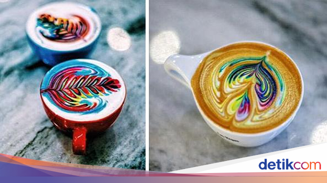 Wah Cantiknya Latte Art Warna warni Kreasi Barista 