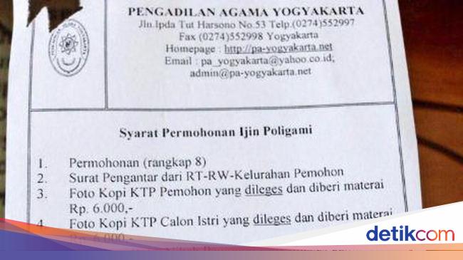 12 Syarat Poligami Di Pengadilan Agama Yogya Beredar Di Medsos