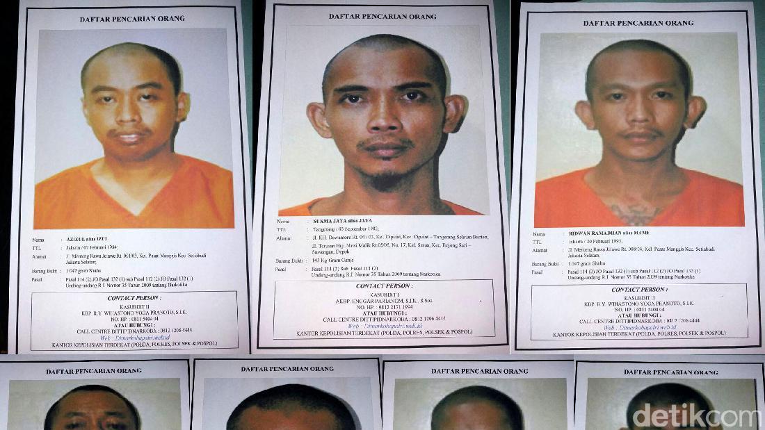 Ini Foto 7 Tahanan Narkoba Yang Kabur, Lapor Polisi Bila Melihat