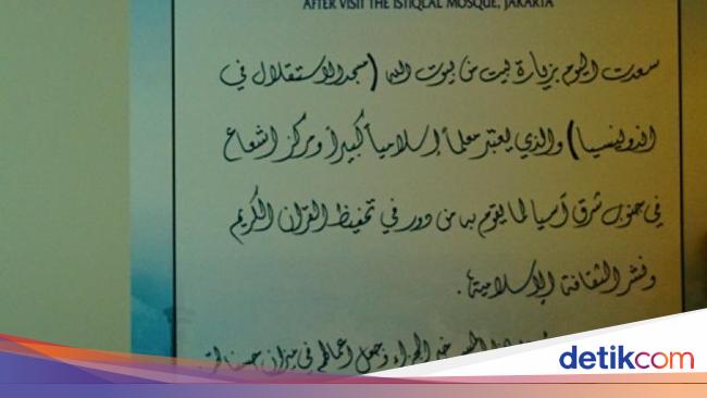 Mengenal Gaya Tulisan Di Guratan Pena Raja Salman Di Istiqlal