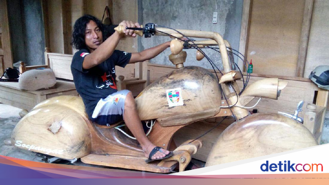 Vespa Berbodi Kayu  dari Ngawi Harganya Bisa Puluhan Juta