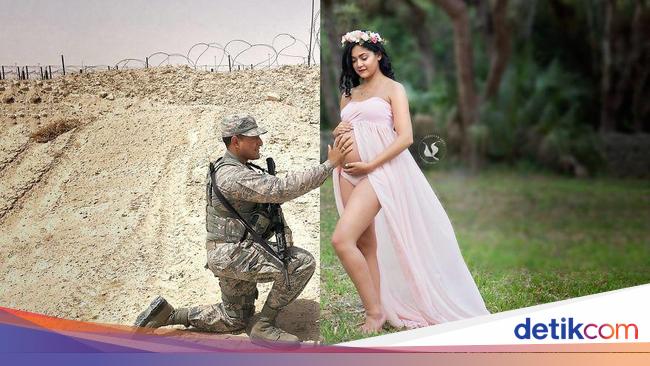 Cara Romantis Istri Yang Tengah Hamil Foto Bareng Suami Tentara Cara Romantis Istri Yang Tengah Hamil Foto Bareng Suami Tentara