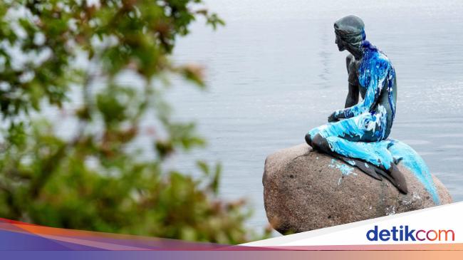 Parah, Patung Putri Duyung Ikonnya Denmark Disiram Cat!