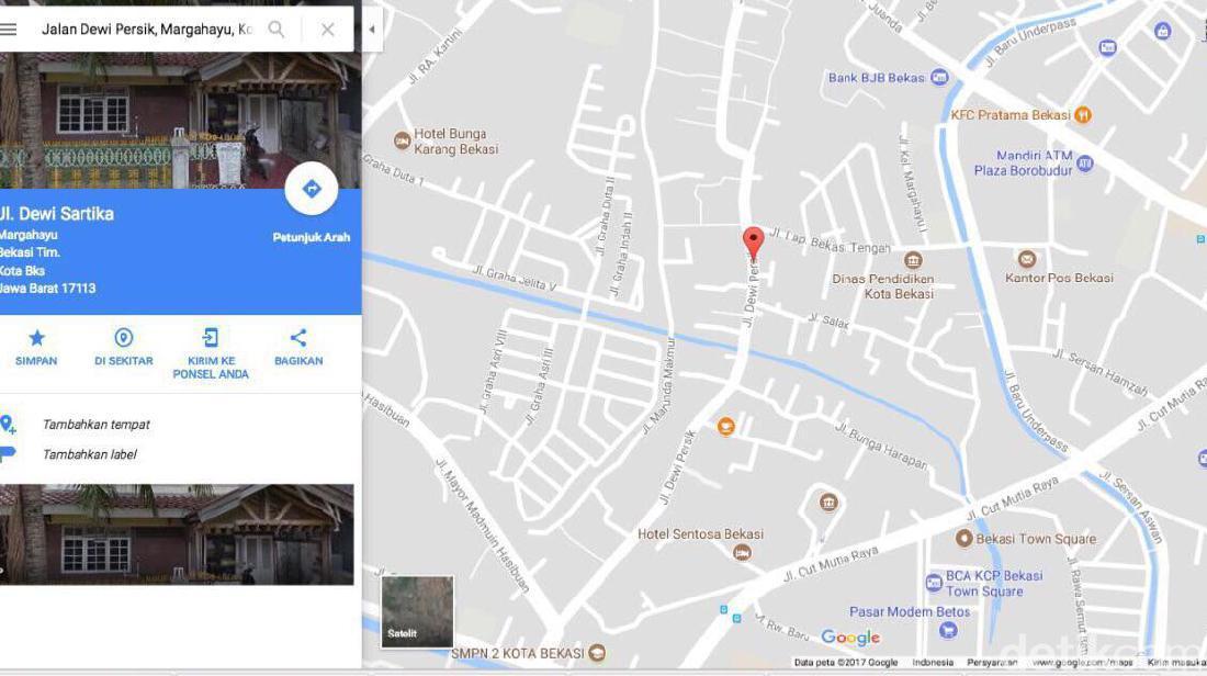 Jalan Dewi Sartika Jadi Dewi Persik, Ini Penjelasan Google