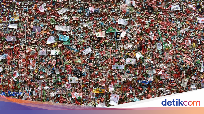 Foto: Keren atau Jijik, Tembok Isinya Permen Karet