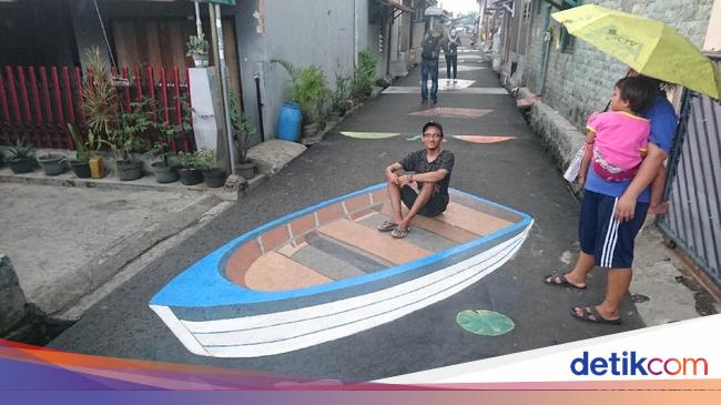 Begini Cara Membuat Lukisan Menipu Mata di Kampung 3D Depok Begini Cara Membuat Lukisan Menipu Mata di Kampung 3D Depok