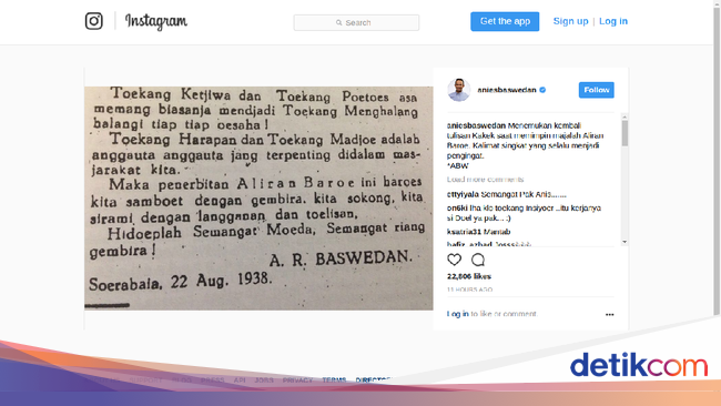 Unggah Tulisan AR Baswedan, Anies: Selalu Jadi Pengingat Unggah Tulisan AR Baswedan, Anies: Selalu Jadi Pengingat