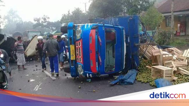 Dua Truk  Tabrakan di Jalur Surabaya Lumajang Dua Orang Luka