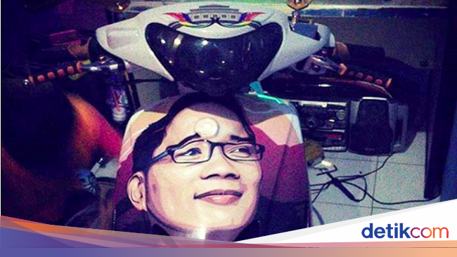 Kocak, Motor Modifikasi Ini Bergambar Ridwan Kamil yang Benjol