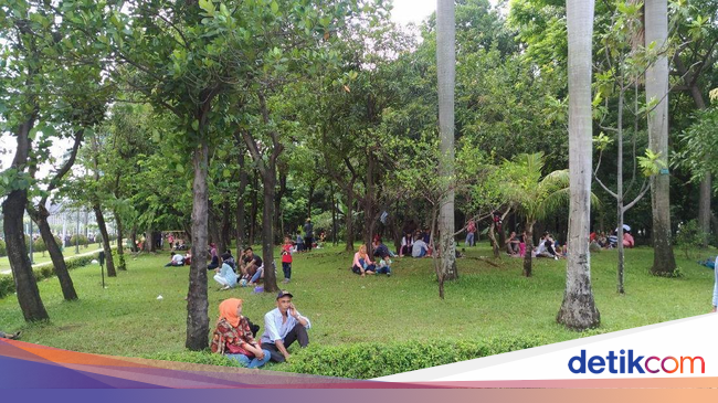 Meski Dilarang Pengunjung Tetap Bersantai di  Rumput  Taman  Meski Dilarang Pengunjung Tetap Bersantai di  Rumput  Taman