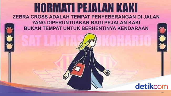 Cara Unik Polisi Ingatkan Zebra Cross untuk Pejalan Kaki Cara Unik Polisi Ingatkan Zebra Cross untuk Pejalan Kaki