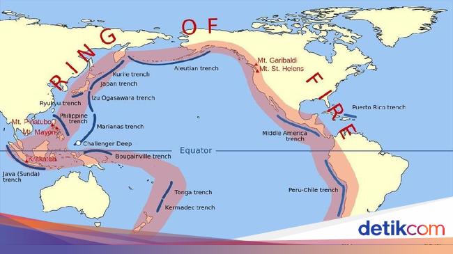 Mengenal Pacific Ring of Fire: Daftar Negara hingga Peta Jalurnya