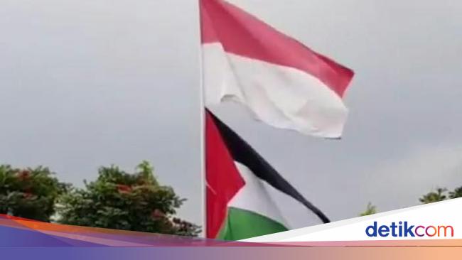 Bendera Merah Putih Dan Palestina 1 Tiang Polisi Minta Penjelasan