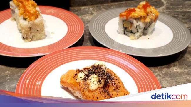 Sushi Go!: Makan Aburi Salmon Blackpepper Dan Salmon Roll 