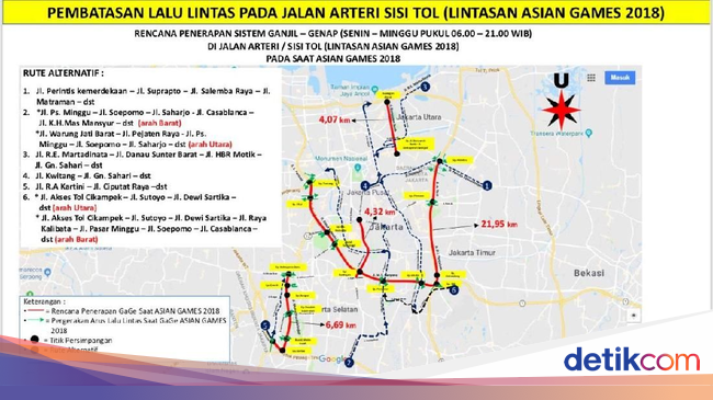 Ganjil-Genap akan Diperluas, Ini Jalur Alternatifnya