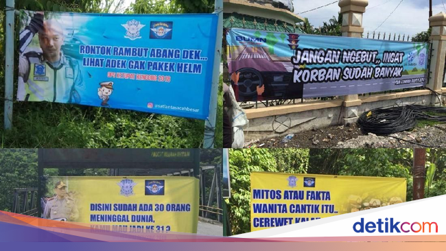 Ingatkan Pemudik Hati hati Polantas Aceh Besar Pasang  Ingatkan Pemudik Hati hati Polantas Aceh Besar Pasang