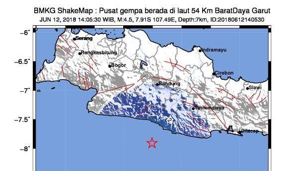 Gempa 4,5 SR Terjadi Garut