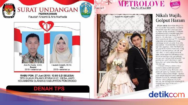 Nikah di Hari Coblosan, Pasangan Ini Desain Undangan Mirip Surat Suara