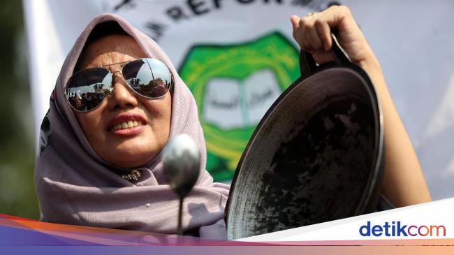  Emak  emak  Bawa Wajan Demo di Istana Foto 3