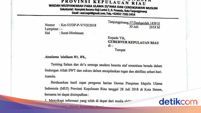 Mui Kepri Imbau Umat Muslim Tak Ikut Imunisasi Campak Rubella